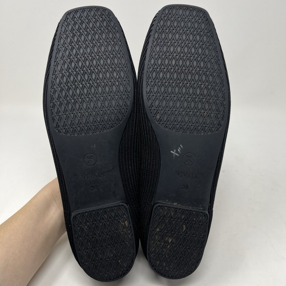 Vivaia Margot 2.0 Square Toe V Cut Flats Black EU 39 Womens Size 8 Office Career - Picture 12 of 13